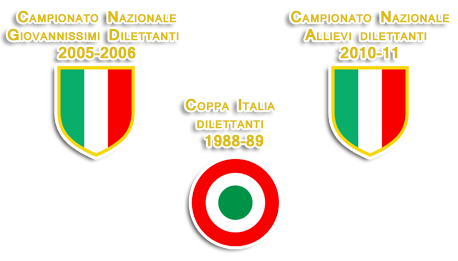 immagini con i tre principali trofei vinti dalla sestese calcio